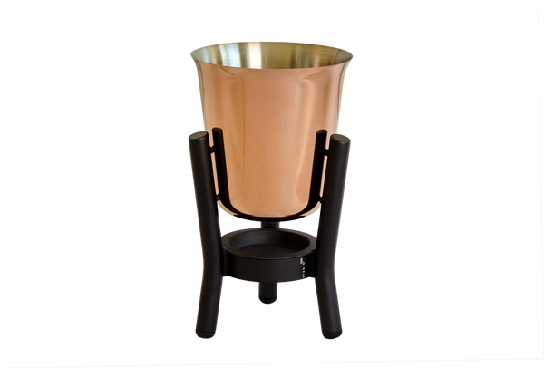 PVD Copper coated Stainless Steel Champagne Cooler with Matt Black Stand