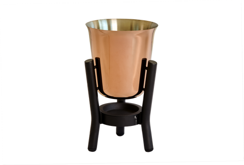 PVD Copper coated Stainless Steel Champagne Cooler with Matt Black Stand