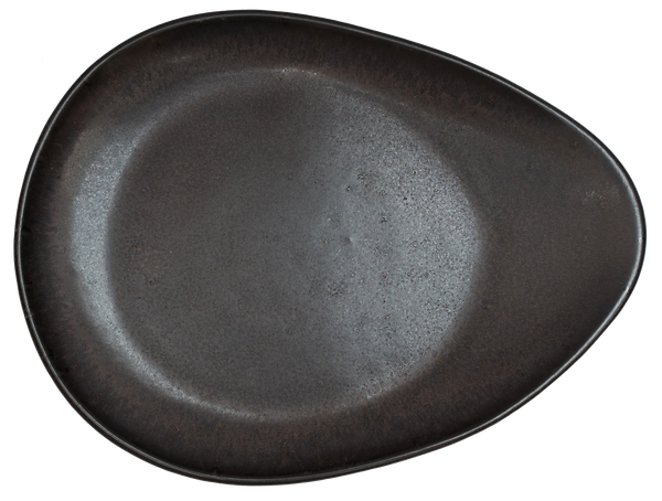 Midnight Black- Oval Salad Plate Plain 26 x 19.5cm - Studio1765