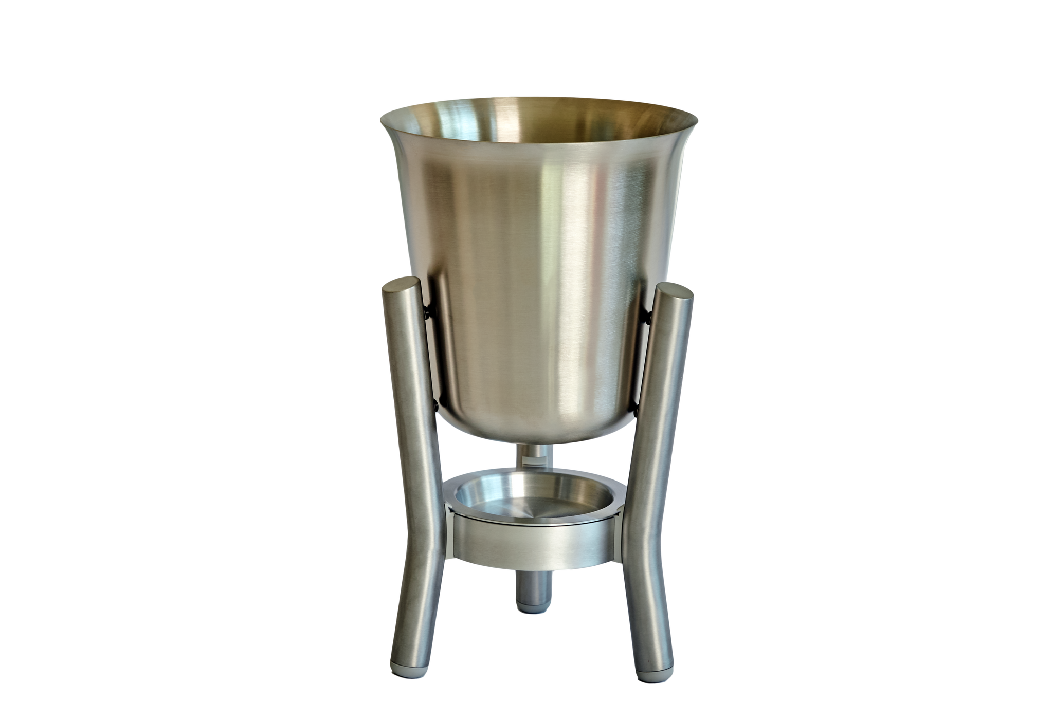 Stainless Steel Satin Finish Champagne Cooler with Stainless Steel Stand