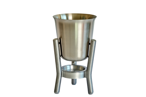 Stainless Steel Satin Finish Champagne Cooler with Stainless Steel Stand