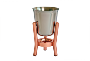 Stainless Steel Mirror Finish Champagne Cooler with Copper Stand
