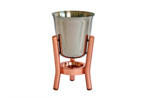 Stainless Steel Mirror Finish Champagne Cooler with Copper Stand