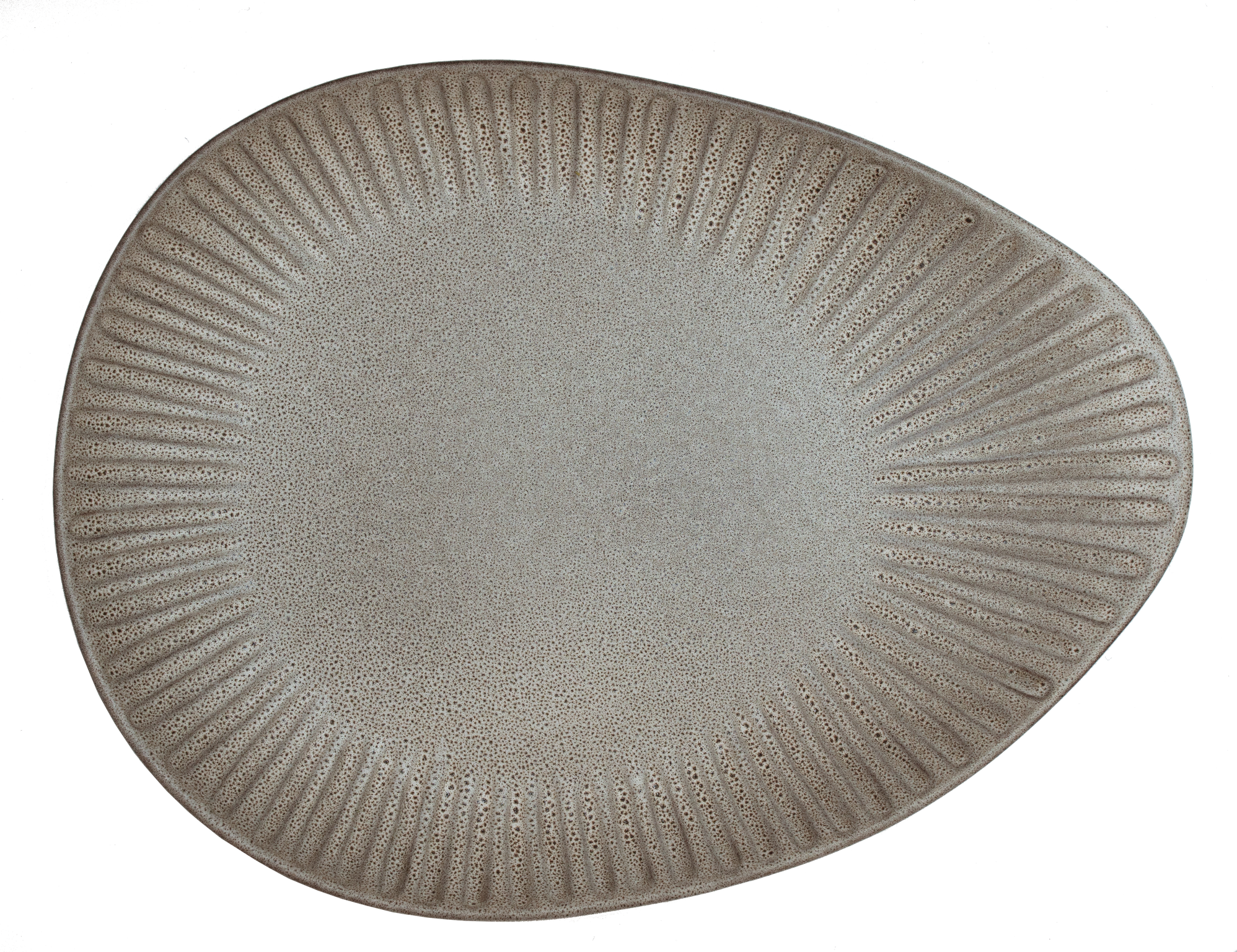 Moonlight Grey -Oval Salad Plate Embossed 26 x 19.5cm