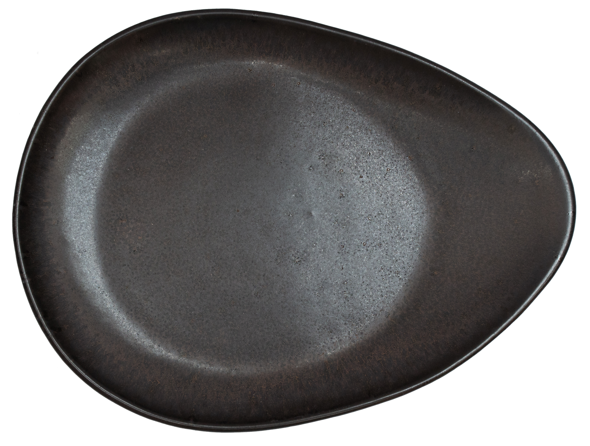 Midnight Black -Oval Appetizer Plate Plain 22 x 16.5 x 1.7cm