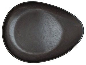 Midnight Black -Oval Appetizer Plate Plain 22 x 16.5 x 1.7cm