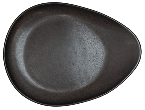 Midnight Black -Oval Appetizer Plate Plain 22 x 16.5 x 1.7cm